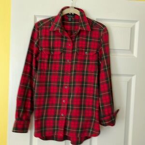 Red green plaid shirt
